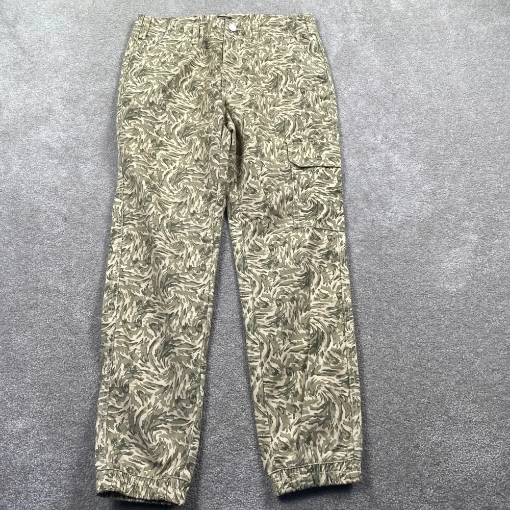 True Religion Cargo Joggers Men Size M Green Swirl Tree Camo Tapered Pants